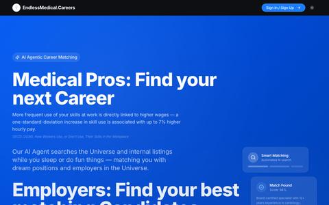 EndlessMedical.Careers — AI-Powered Medical Job Matching for Healthcare Professi — screenshot