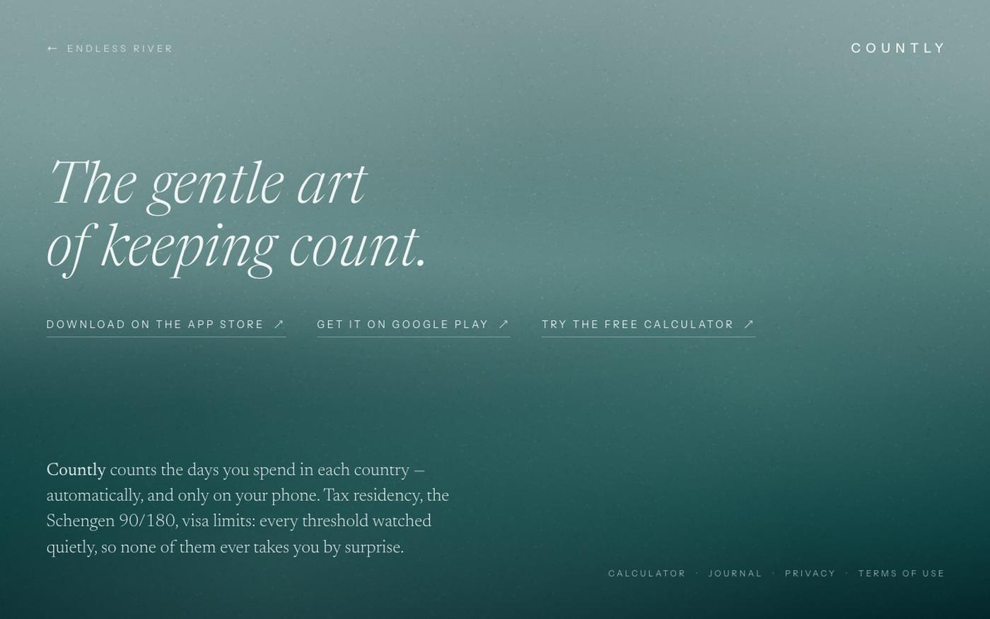 Endless River — a small studio of quiet software — screenshot
