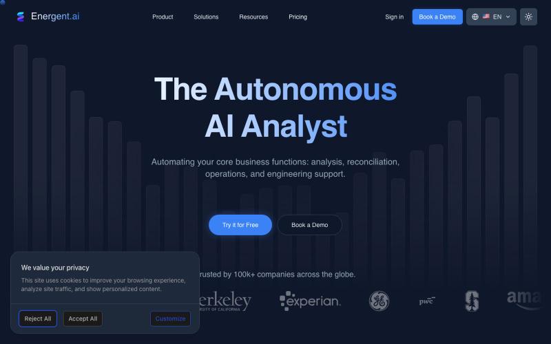 AI Data Analysis Tool | Energent.ai — screenshot