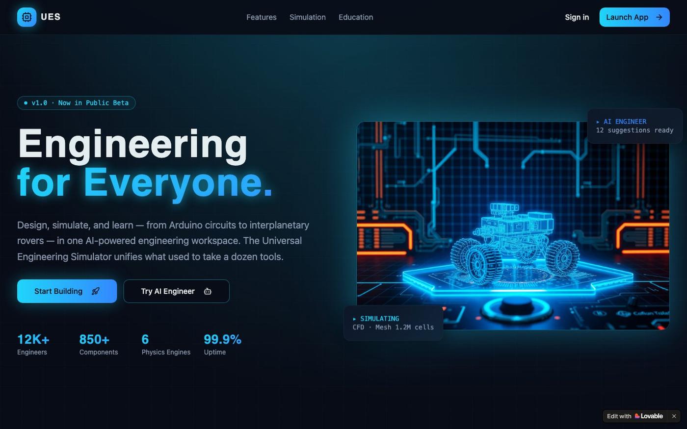 Universal Engineering Simulator — Engineering for Everyone — screenshot