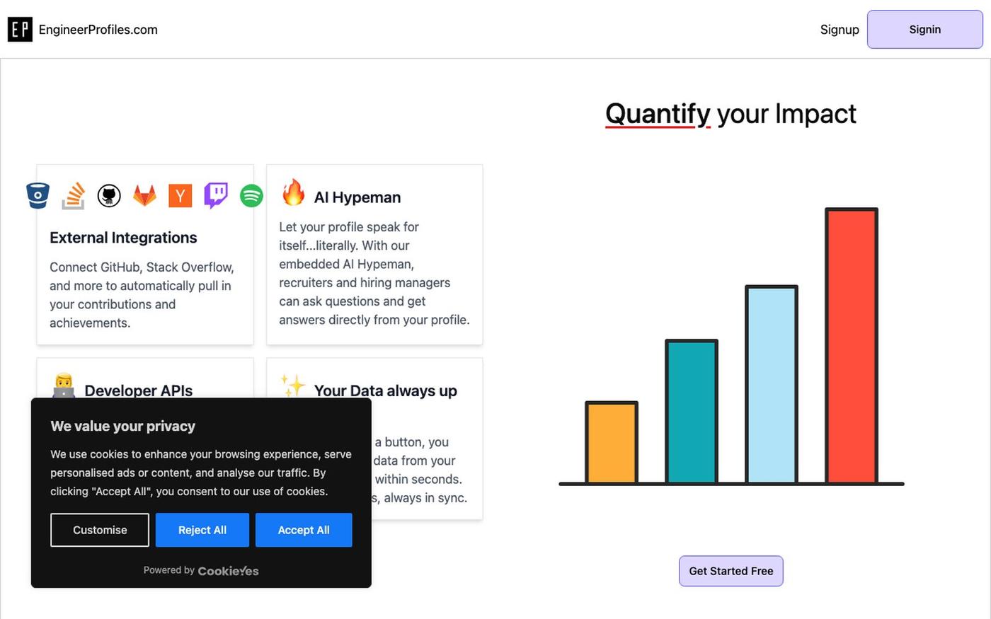 Engineer Profiles - A community of software engineers — screenshot