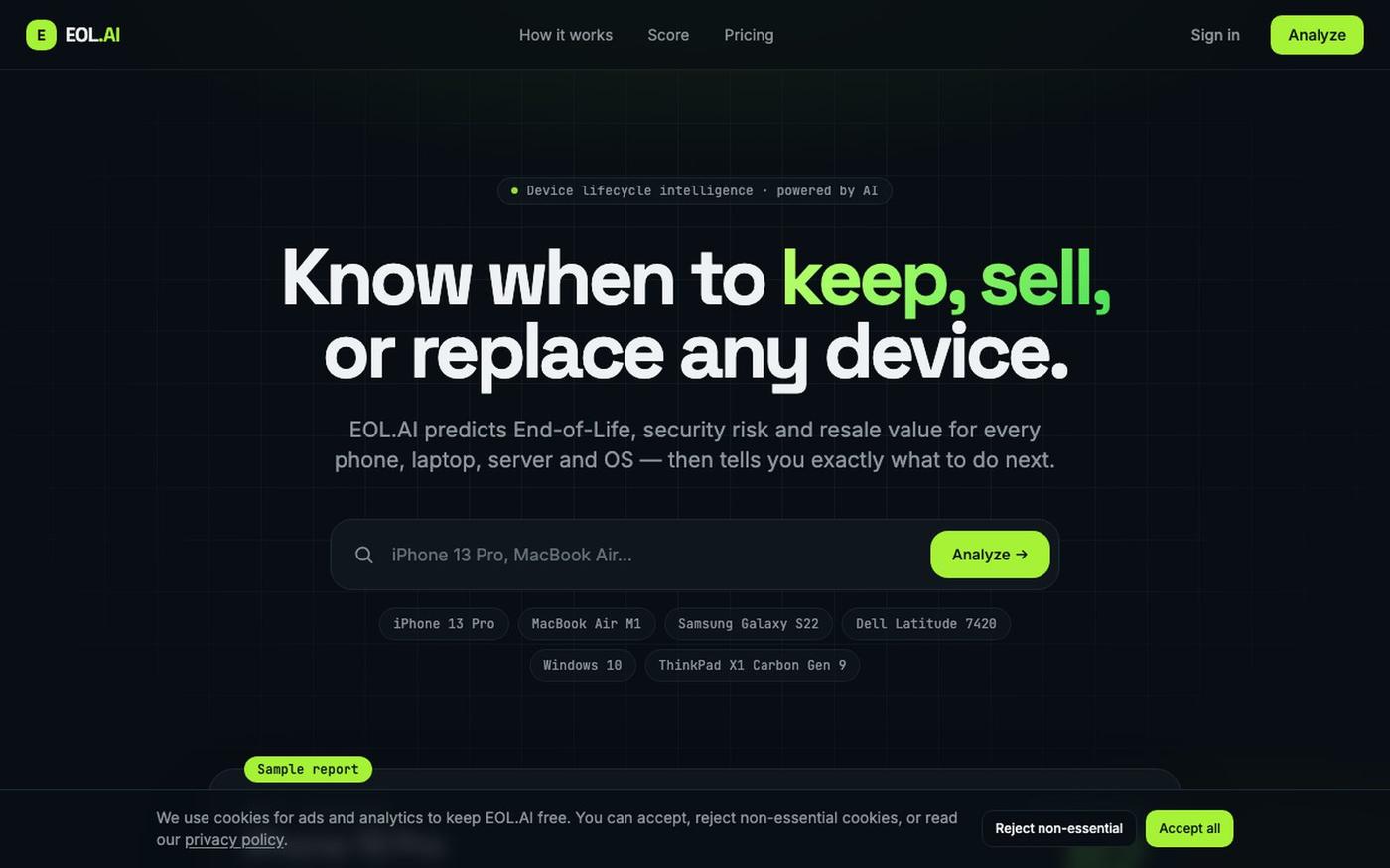 EOL.AI — Device Lifecycle Intelligence — screenshot
