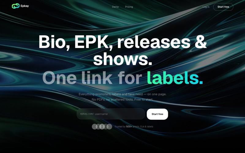 Epkay — Link in Bio & EPK for Musicians — screenshot