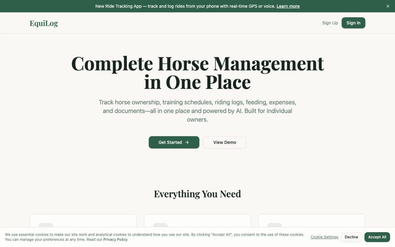 EquiLog App — screenshot
