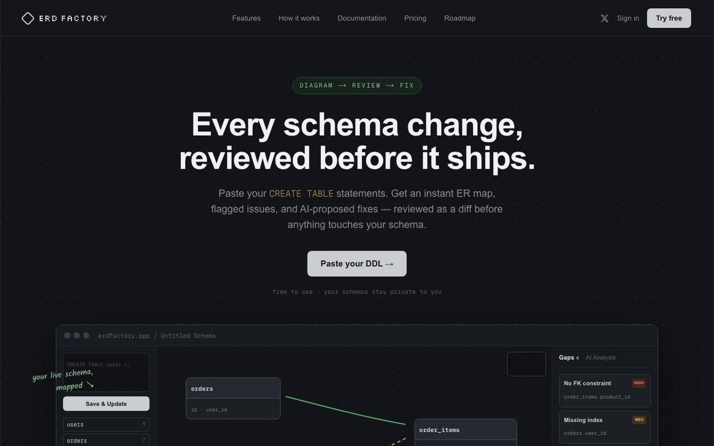 ERD Factory — screenshot