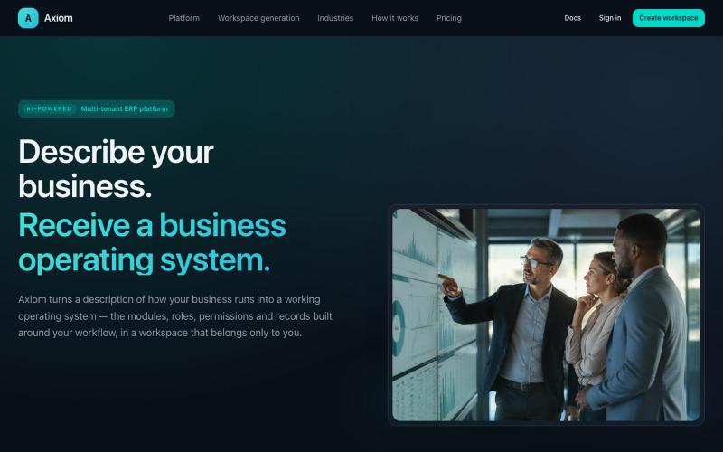 Axiom — AI-Powered Multi-Tenant ERP Platform — screenshot