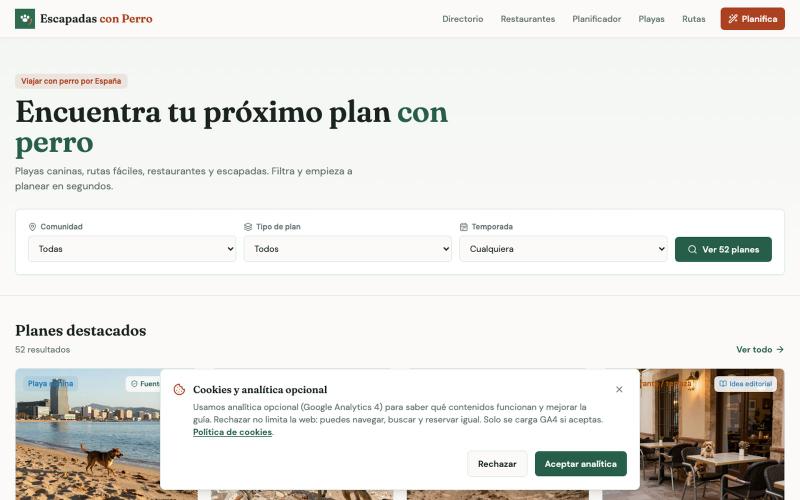 escapadasconperro-es — screenshot