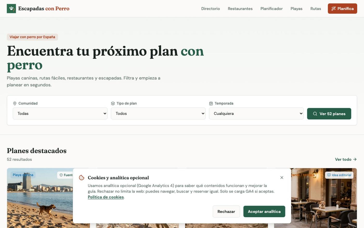 escapadasconperro-es — screenshot