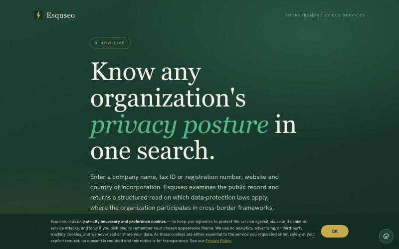 Know organizational privacy posture — screenshot