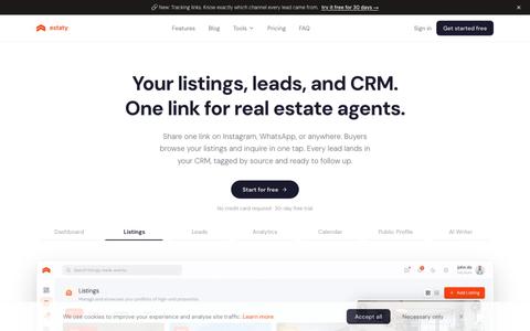 Estaty — Real Estate Agent Profile, Listings & Lead CRM — screenshot