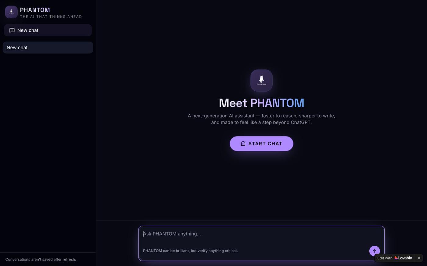 PHANTOM — The AI that thinks ahead — screenshot