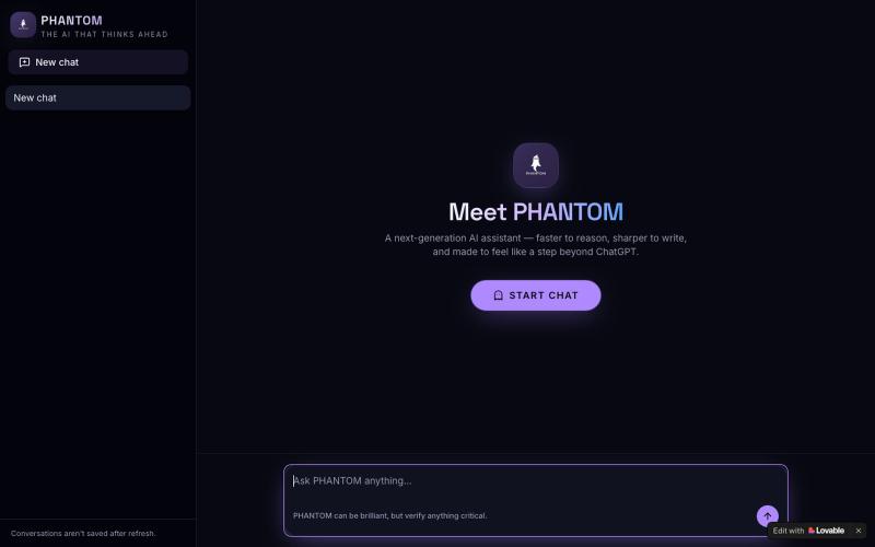 PHANTOM — The AI that thinks ahead — screenshot