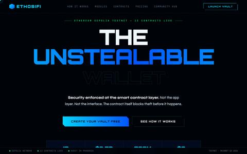 EthosiFi Vault — The Unstealable Wallet — screenshot