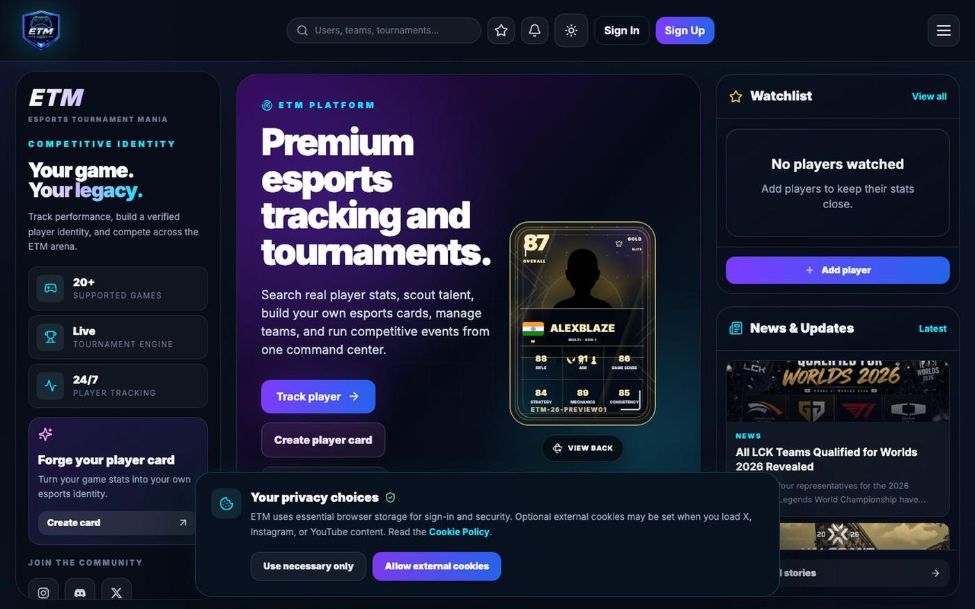 ETM - Esports Tournament Mania — screenshot