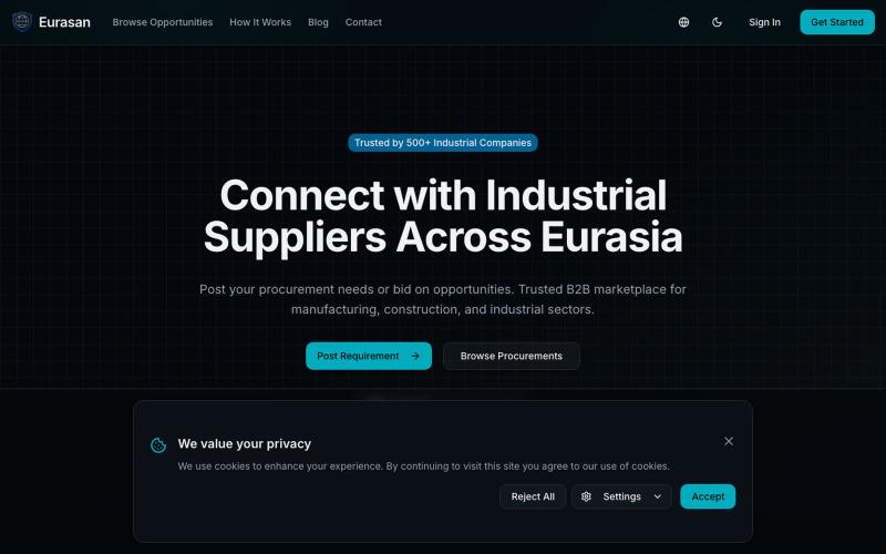 Eurasan - B2B Industrial Marketplace — screenshot