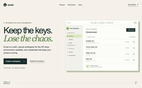 Evnar — Secrets, without the chaos — screenshot
