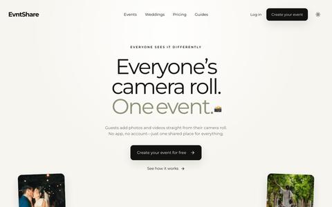 EvntShare — QR Code Photo Sharing for Weddings & Events — screenshot