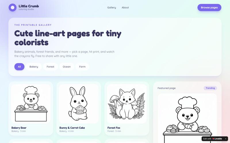 Little Crumb — Free Printable Coloring Pages for Kids — screenshot