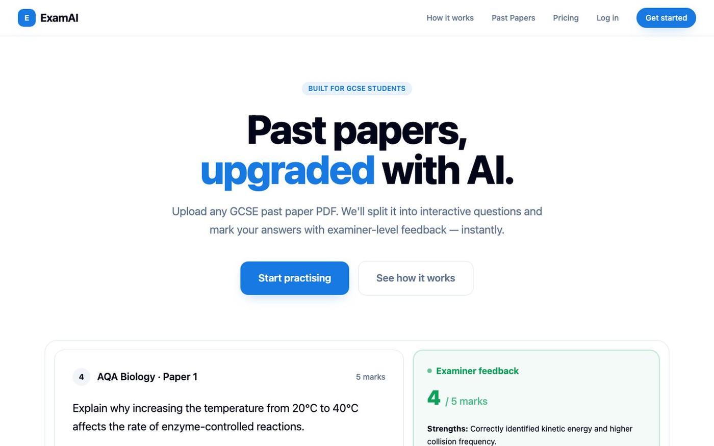 ExamAI — Past papers, upgraded with AI. — screenshot