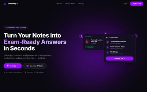 ExamPrepAI — Turn Notes into Exam-Ready Answers — screenshot