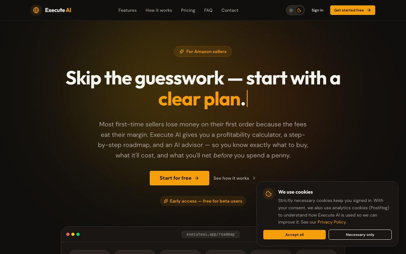 Execute AI — Amazon Seller Roadmap & AI Advisor — screenshot