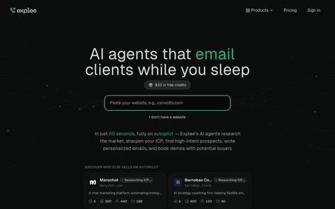 AutoGTM by Explee — 24/7 AI-agent, that finds clients while you sleep — screenshot