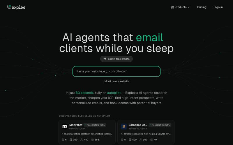 AutoGTM by Explee — 24/7 AI-agent, that finds clients while you sleep — screenshot