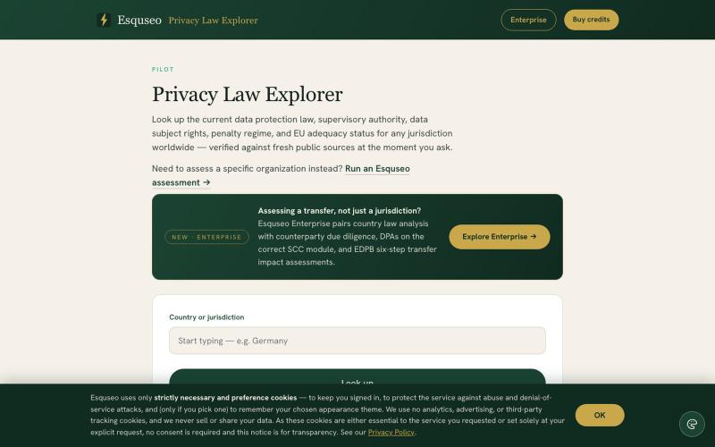 Privacy Law Explorer — Esquseo — screenshot