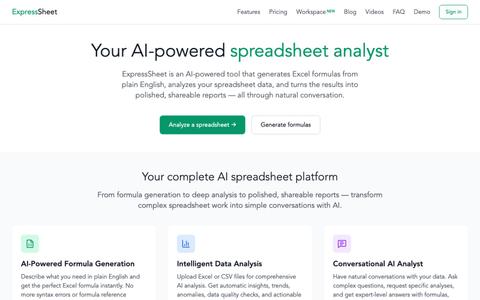 ExpressSheet — AI Excel & Google Sheets Formulas & Analysis — screenshot