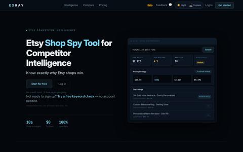 EXRAY - Etsy Competitor Intelligence — screenshot
