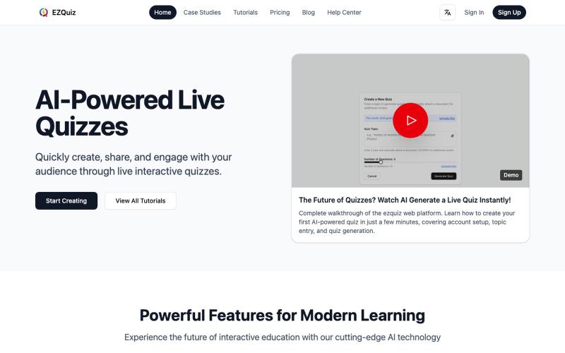 ezquiz | AI-Powered Live Quizzes — screenshot