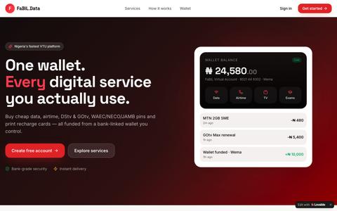 FaBiL Data — Cheap Data, Airtime, TV & Exam Pins in Nigeria — screenshot