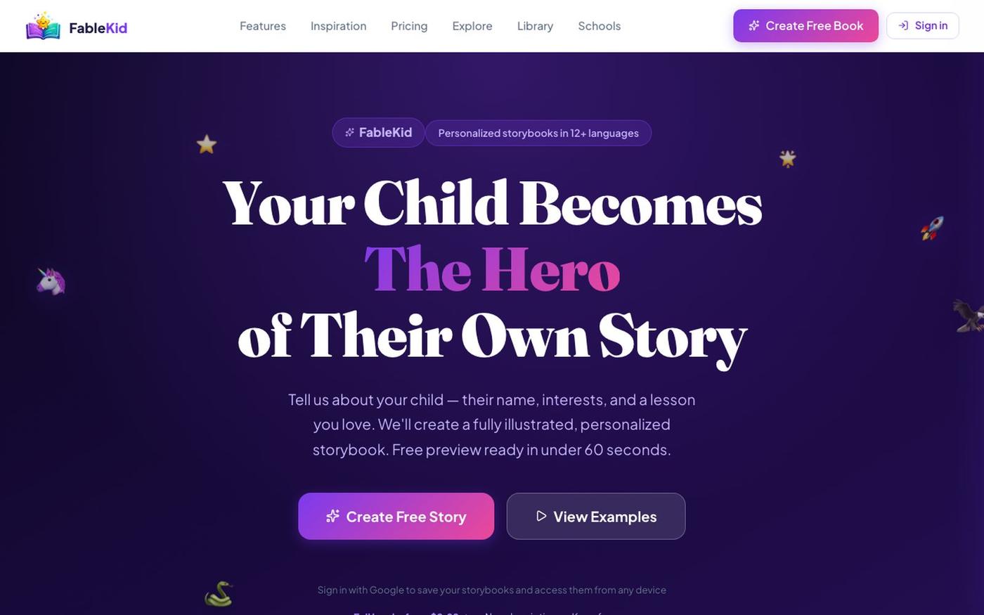 FableKid — Personalized Children's Books — screenshot