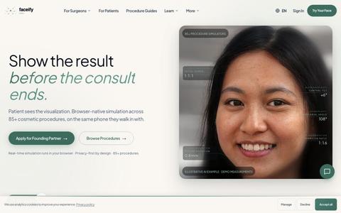 Faceify Labs — AI Surgical Simulation for Plastic Surgeons — screenshot