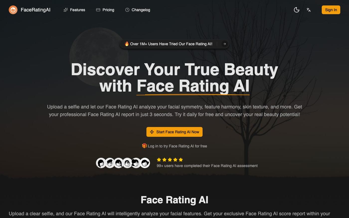 Face Rating AI | AI Beauty Score & Facial Analysis — screenshot