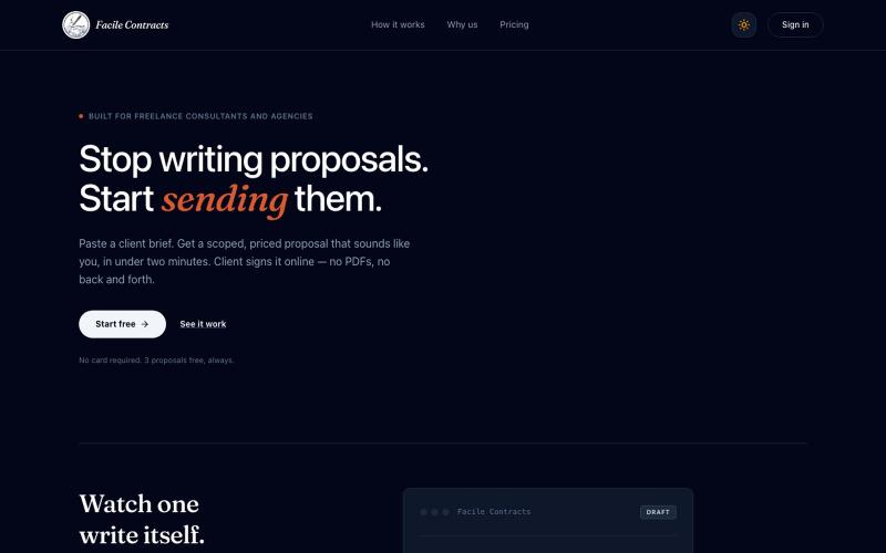 Facile Contracts — AI Proposal Generator for Freelancers in India — screenshot