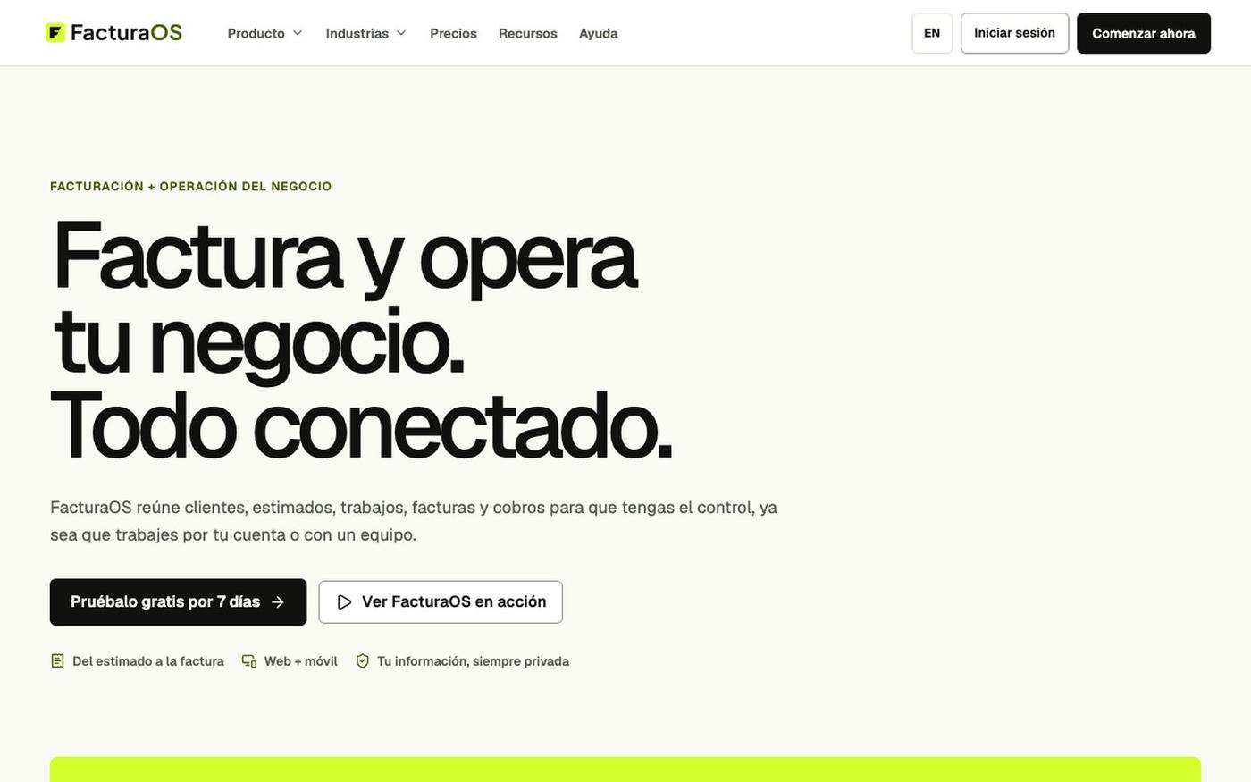 Facturación y operaciones para negocios de servicios — screenshot