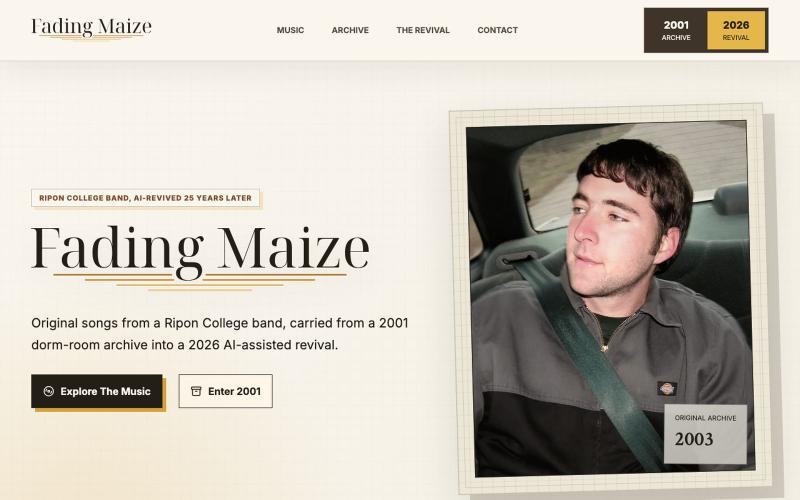 Fading Maize | 2001 to 2026 — screenshot