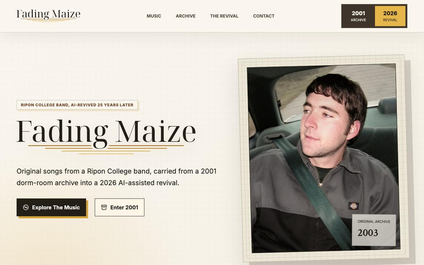 Fading Maize | 2001 to 2026 — screenshot