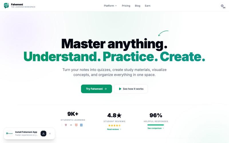Fahemeni | Learn Smarter with AI — screenshot