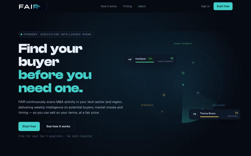 FAIR — Founders' Acquisition Intelligence Radar — screenshot