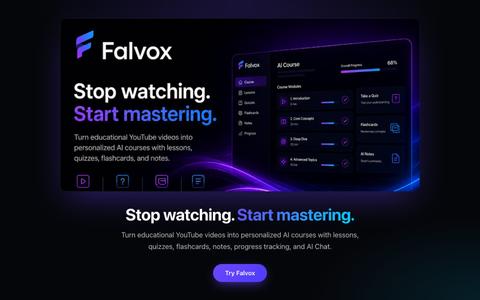 Falvox — Stop Watching. Start Mastering. — screenshot