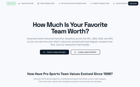 Fanancial - Track Pro Sports Team Values & Performance — screenshot
