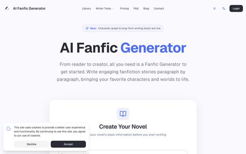 Create Amazing Fan Fiction Stories | AI Fanfic Generator — screenshot