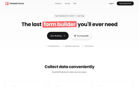 #1 Online Form Builder / Tally Alternative / Fantastic Forms — screenshot