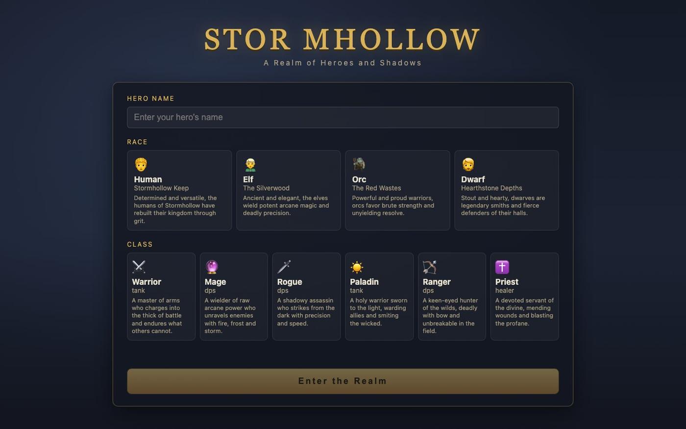 Stormhollow — Fantasy MMO — screenshot