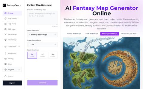 AI Fantasy Map Generator - D&D, RPG & World Map Maker — screenshot