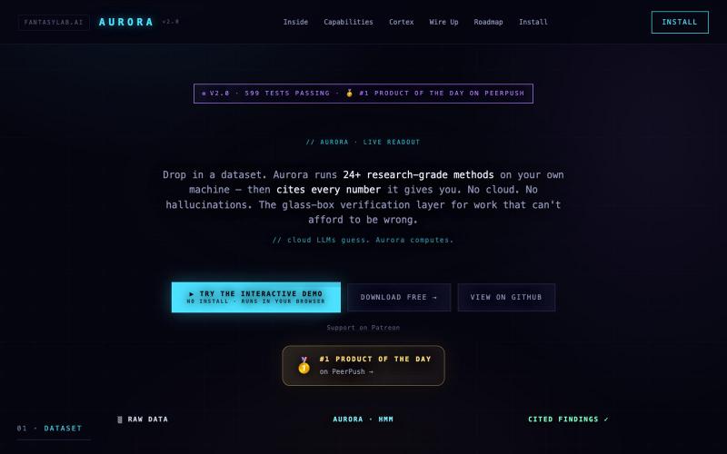 Aurora — Glass-Box Quantitative Intelligence | Local AI Verification Cortex — screenshot