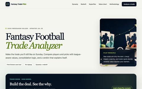 Fantasy Football Trade Analyzer — Free & Fair | Fantasy Trade Pilot — screenshot