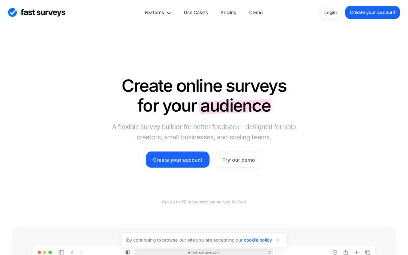 Fast Surveys - A flexible survey builder for better feedback - designed for solo — screenshot